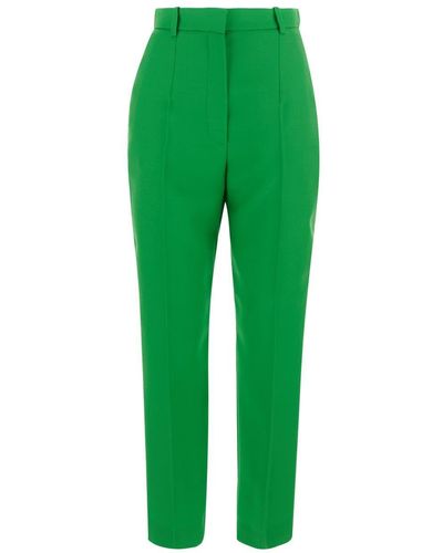 Alexander McQueen Wool Tailored Trousers - Green