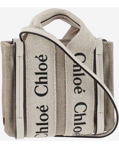 Chloé Nano Woody Tote Bag - Metallic