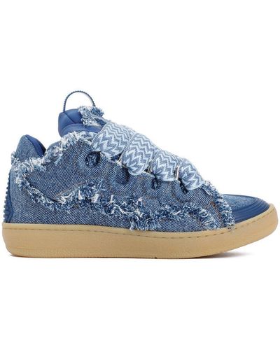 Lanvin Frayed Curb Trainers - Blue