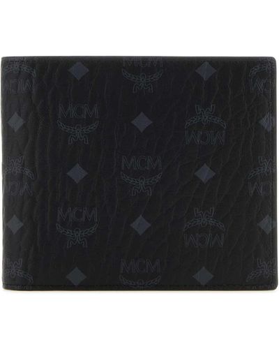 MCM Printed Canvas Small Wallet - Black