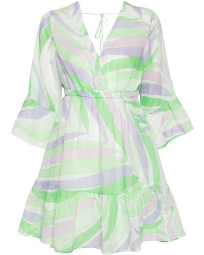 Mc2 Saint Barth April Abstract-pattern Dress - Green