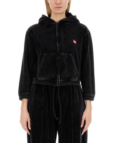 T By Alexander Wang Velour Sweatshirt - Black