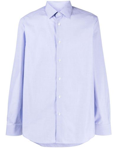 Paul Smith Long-sleeved Cotton Shirt - Blue