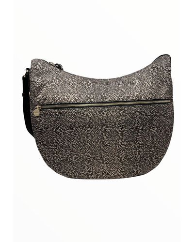 Borbonese Zipped Medium Shoulder Bag - Gray