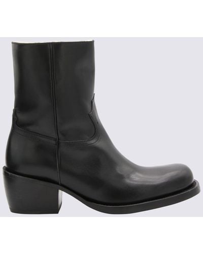 Dries Van Noten Leather Boots - Black