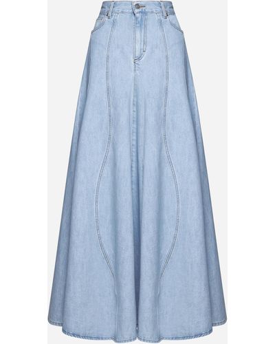 Haikure Serenity Denim Maxi Skirt - Blue