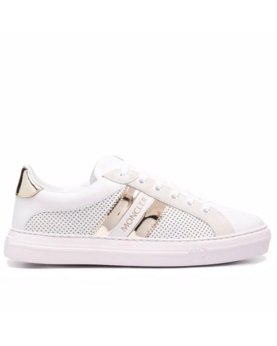 Moncler Leather Logo Sneakers - White