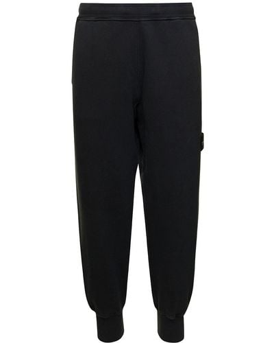 Stone Island jogger Pants With Logo Patch In Cotton - Black