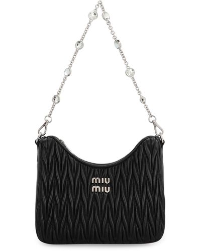 Miu Miu Quilted Leather Shoulder Bag - Black