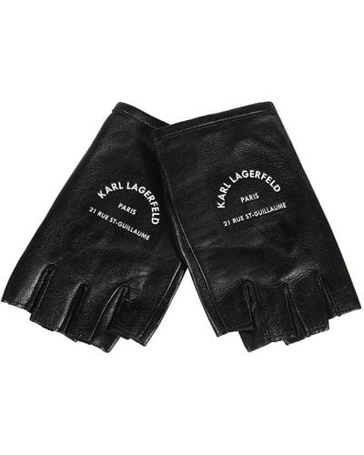 Karl Lagerfeld Leather Gloves - Black