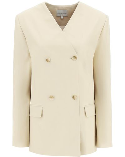 Loulou Studio 'jalca' Double-breasted Blazer - Natural
