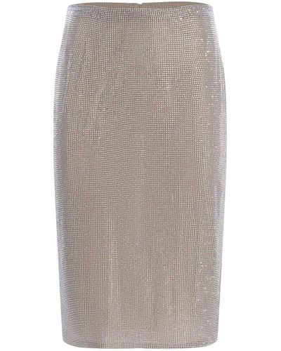 GIUSEPPE DI MORABITO Midi Skirt Made Of Rhinestones - Grey