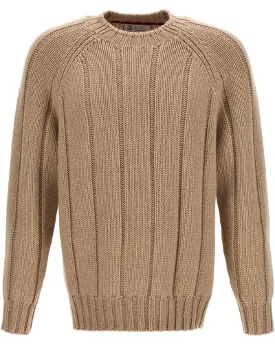 Brunello Cucinelli Ribbed Sweater Sweater, Cardigans - Brown