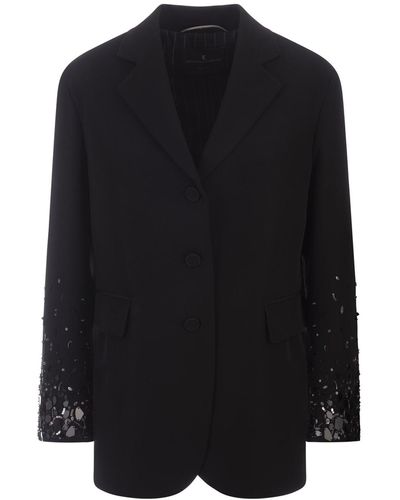 Ermanno Scervino Jacket With Applications - Black