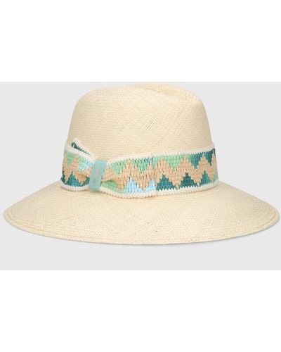 Borsalino Claudette Panama Quito Patterned Hatband - Multicolour
