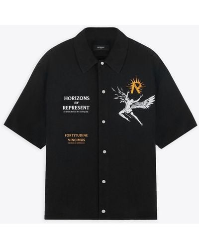 Represent Icarus Ss Shirt Lyocell Shirt With Icarus Graphic Print And Logo - Black