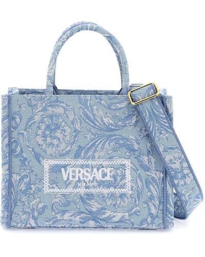 Versace Athena Barocco Small Tote Bag - Blue