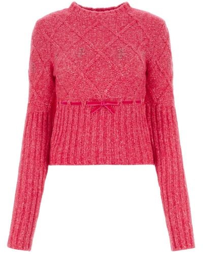 Cormio Fuchsia Wool Blend Sweater - Red