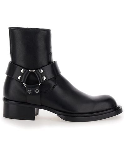 Alexander McQueen Ankle Boots With Harness Detail - Black