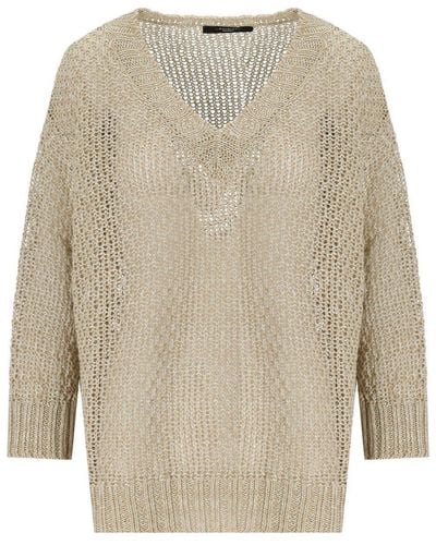 Weekend by Maxmara V-neck Long-sleeved Jumper - Natural