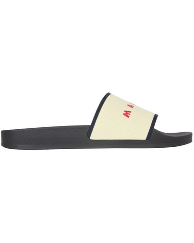 Marni Slide Sandals With Logo - Multicolor