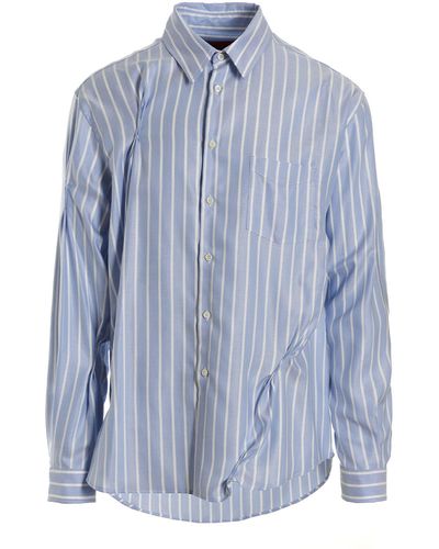 Fourtwofour On Fairfax Striped Shirt - Blue