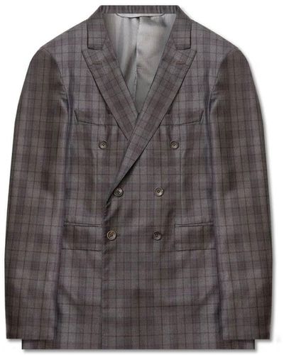 Larusmiani Double-Breasted Tailored Suit Cork Suit - Gray