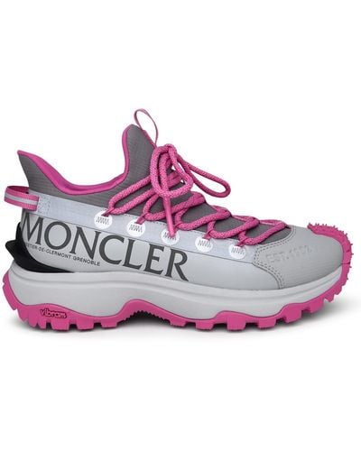 Moncler Trail Grip Trainers In Grey Polyamide - Purple