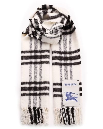 Burberry Brushed Wool Scarf - White