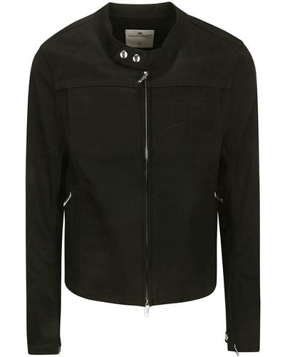 Courreges Iconic Denim Biker Jacket - Black