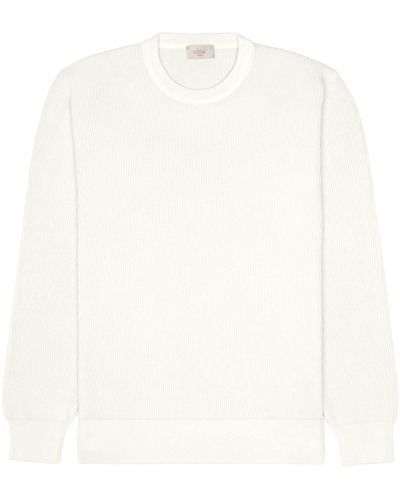 Altea Cream Ribbed Crew-Neck Sweater - White