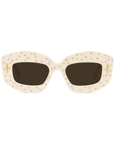 Loewe Smooth Pavé Screen Sunglasses In Acetate - White