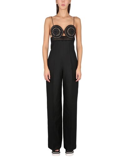 Stella McCartney Linen Blend Sangallo Bustier Jumpsuit - Black