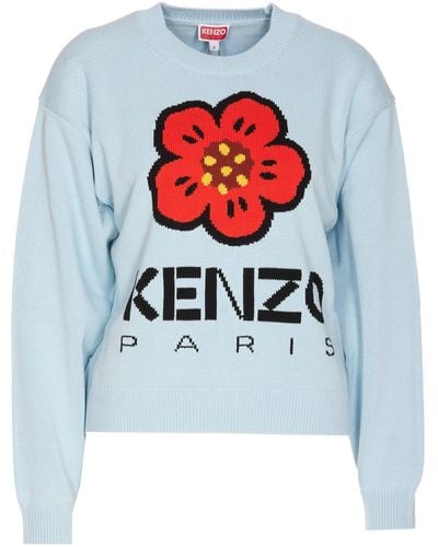 KENZO Boke Flower Cotton Sweater - Blue