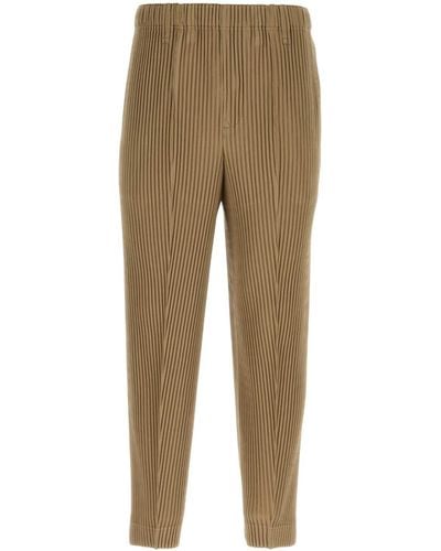 Homme Plissé Issey Miyake Cappuccino Polyester Pant - Natural