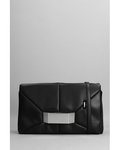 Rick Owens Big Quilted Griffin Clutch In Black Leather