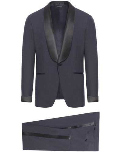 Tom Ford Bi-Stretch Plain Weave O`Connor Evening Suit - Blue