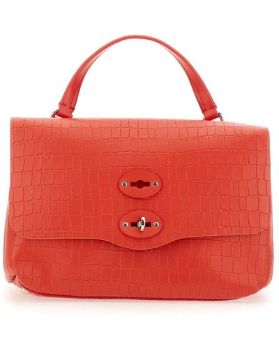 Zanellato Postina Cayman Small Leather Handbag - Red