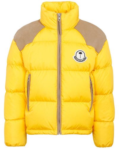 8 MONCLER PALM ANGELS Kelsey High Neck Padded Jacket - Yellow