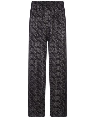 Casablancabrand Heart Monogram Pyjama Silk Trousers - Grey