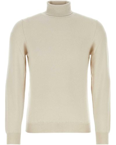 Fedeli Sand Cashmere Jumper - White