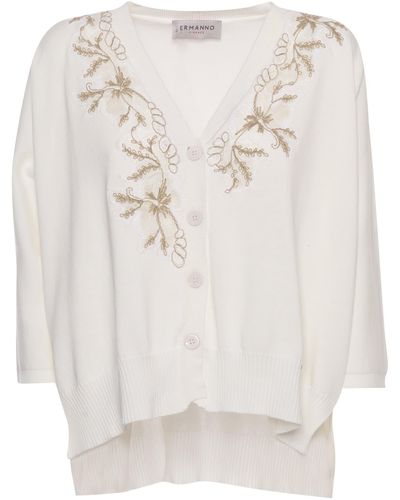 Ermanno Scervino White Knitted Cardigan