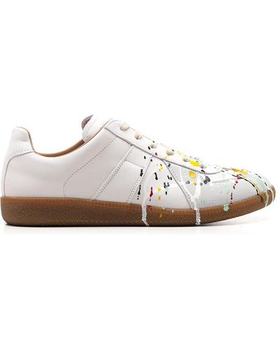 Maison Margiela White Replica Sneakers With Multicolor Drops