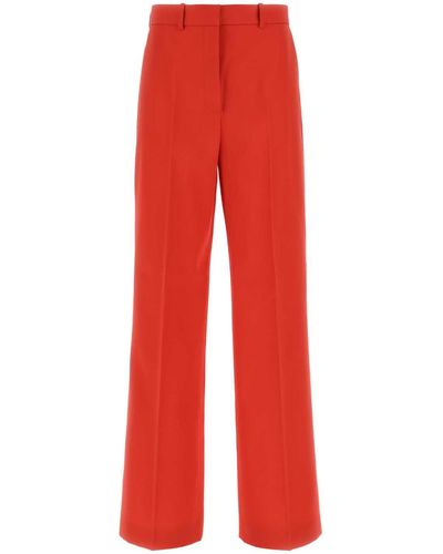 Lanvin Wool Wide-Leg Pant - Red