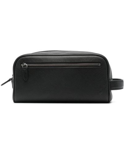 Polo Ralph Lauren Leather Wash Bag - Black