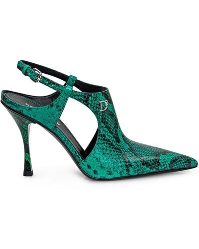 DSquared² Mary Jane 110mm Leather Court Shoes - Green