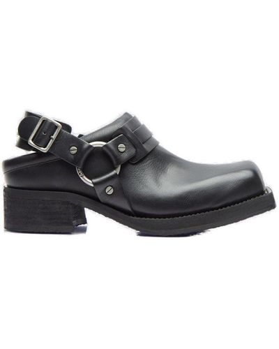 Acne Studios Square-toe Buckled Loafers - Gray