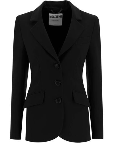 Moschino Blazer With Teddy Bear Buttons - Black