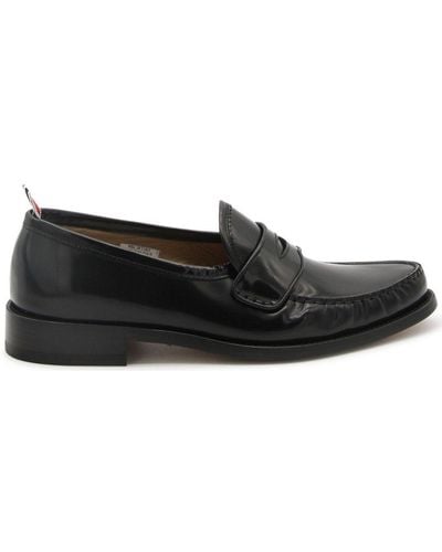 Thom Browne Almond Toe Penny-Slot Loafers - Black