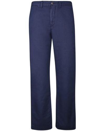 Polo Ralph Lauren Linen Straight Trousers - Blue